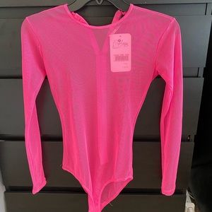 *NWT* Pink Mesh Bodysuit - XS/S